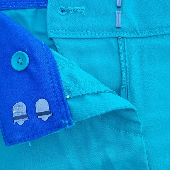 NWT Issac MIZRAHI teal Scalloped Hem Shorts Size 4 - Picture 3 of 7